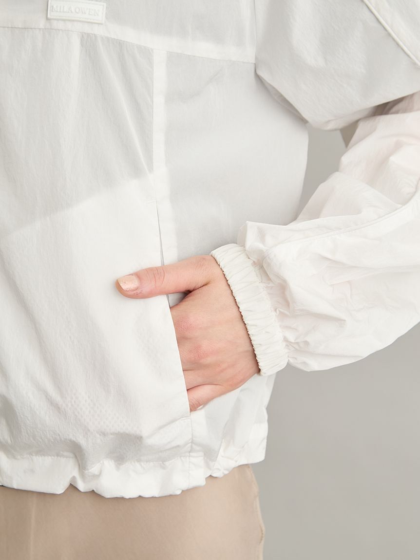 Mila Owen「【撥水】【ウォッシャブル】リサイクルナイロントラックジャケット」|ブルゾン・スタジャン|