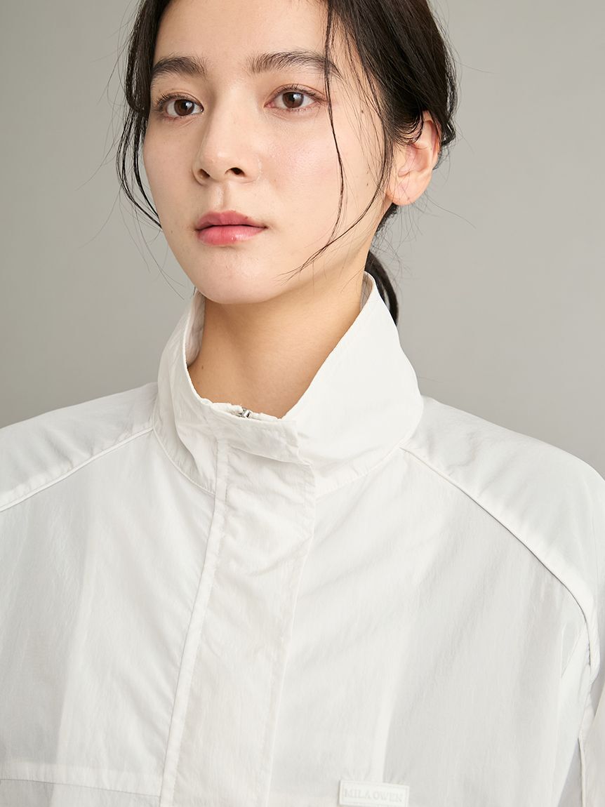 Mila Owen「【撥水】【ウォッシャブル】リサイクルナイロントラックジャケット」|ブルゾン・スタジャン|