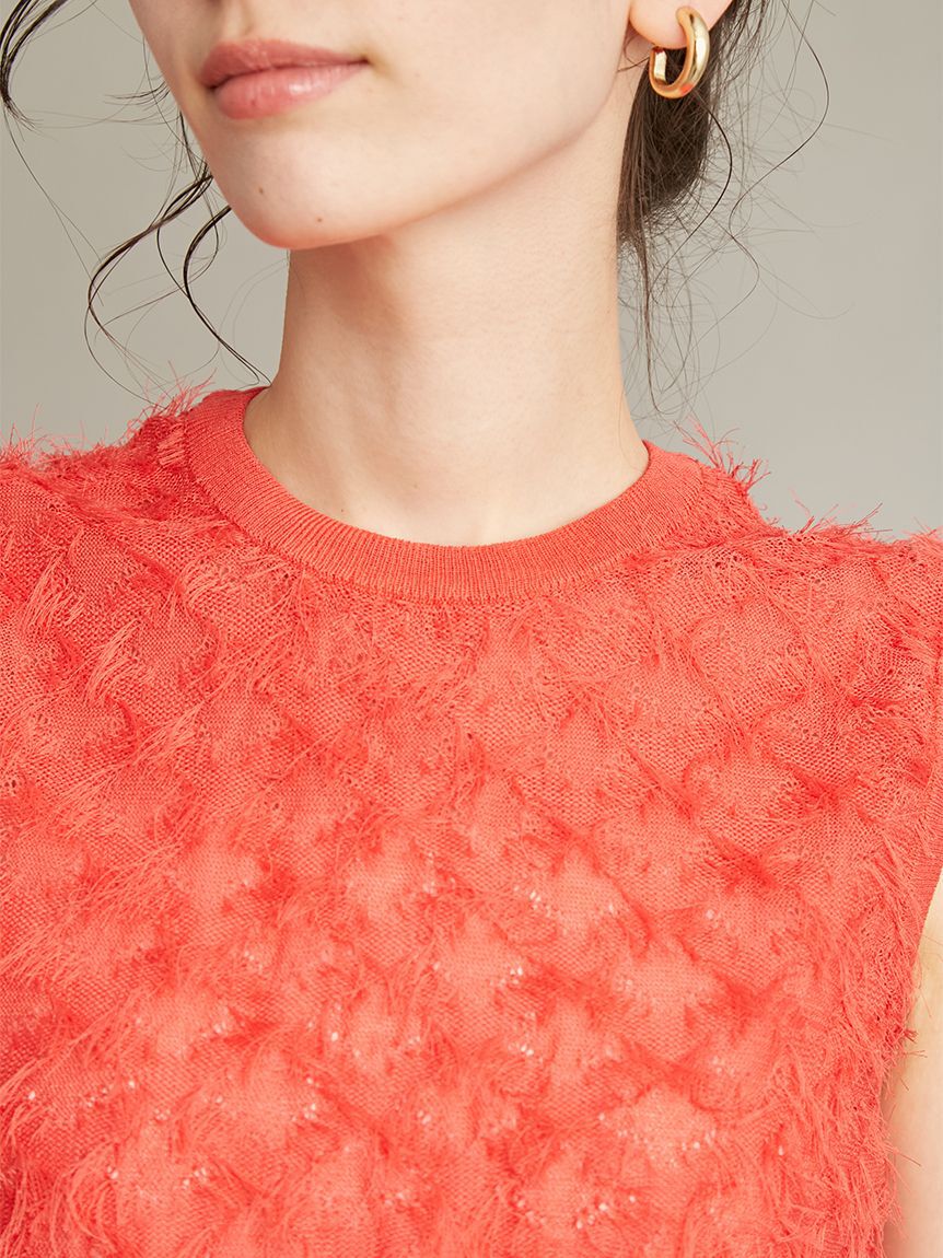 Mila Owen「【ウォッシャブル】カットジャガードノースリニット」|タンクトップ|