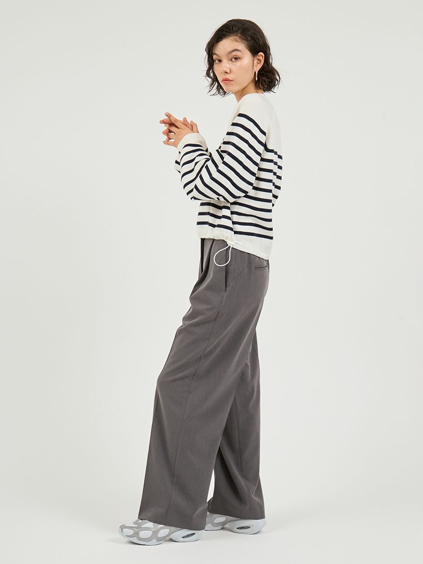 emmi atelier「【セットアップ対応】ワイドレッグタックパンツ」|チノ|