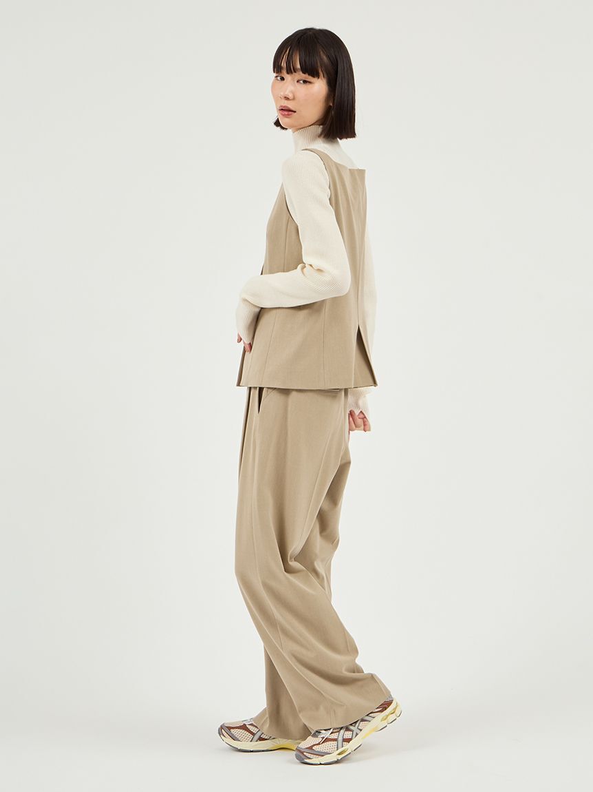 emmi atelier「【セットアップ対応】ワイドレッグタックパンツ」|チノ|