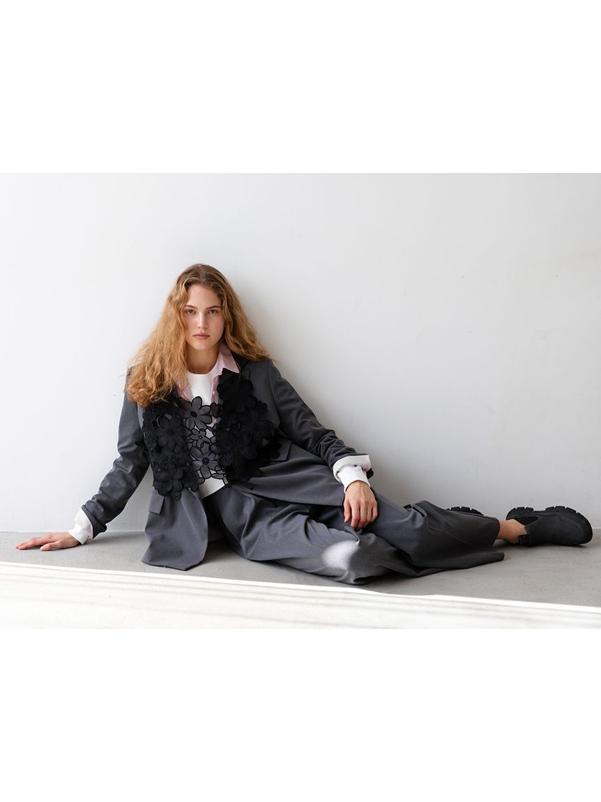 emmi atelier「【セットアップ対応】ワイドレッグタックパンツ」|チノ|