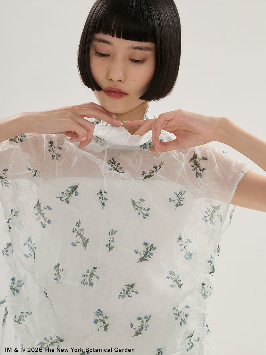 emmi atelier「【emmi&times;NYBG】フラワーワッシャーブラウス【セットアップ対応】/ハンドウォッシャブル」|シャツ・ブラウス|