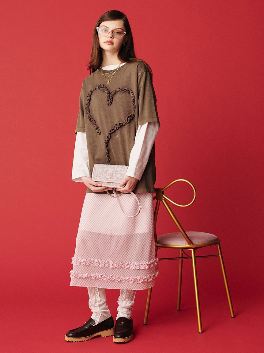 FURFUR「フリルハートモチーフTシャツ」|Tシャツ・カットソー|