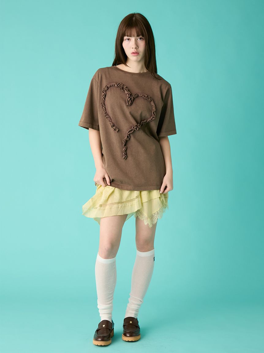 FURFUR「フリルハートモチーフTシャツ」|Tシャツ・カットソー|