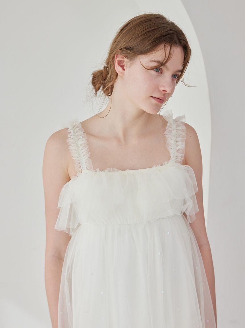 gelato pique「ハート柄チュールカップインキャミソール」|ルームウェア|