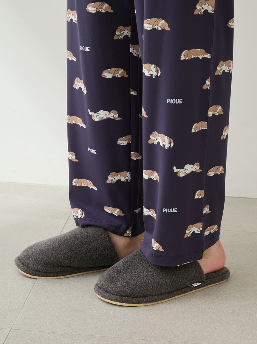 GELATO PIQUE HOMME「【HOMME】レーヨンスリーピングドッグ柄ロングパンツ」|ルームウェア|