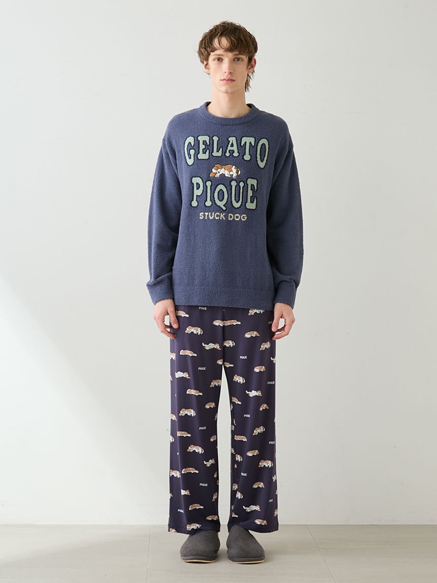 GELATO PIQUE HOMME「【HOMME】レーヨンスリーピングドッグ柄ロングパンツ」|ルームウェア|