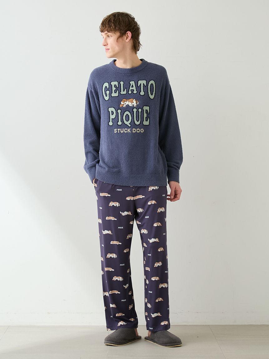 GELATO PIQUE HOMME「【HOMME】レーヨンスリーピングドッグ柄ロングパンツ」|ルームウェア|