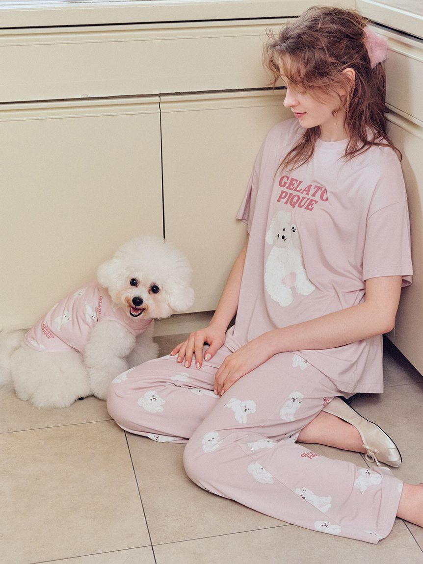 gelato pique「ドッグワンポイントTシャツ」|ルームウェア|