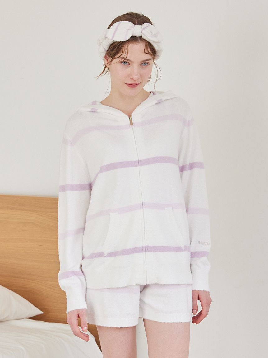 gelato pique「ウォッシャブルスムーズィーボーダーパーカ」|ルームウェア|