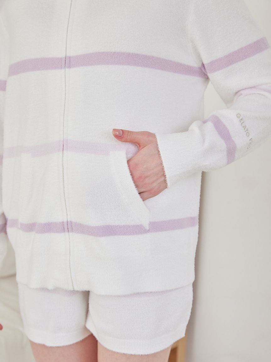 gelato pique「ウォッシャブルスムーズィーボーダーパーカ」|ルームウェア|