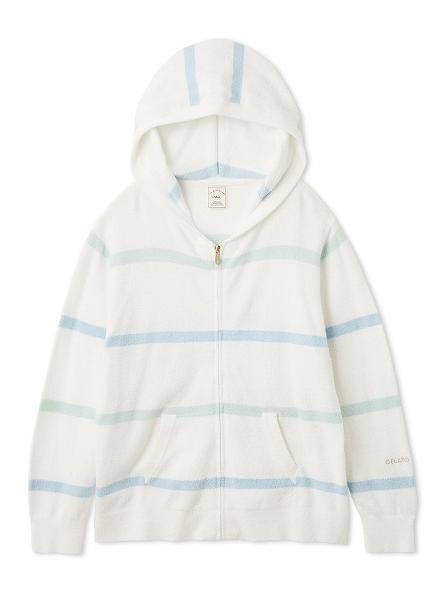 gelato pique「ウォッシャブルスムーズィーボーダーパーカ」|ルームウェア|BLU