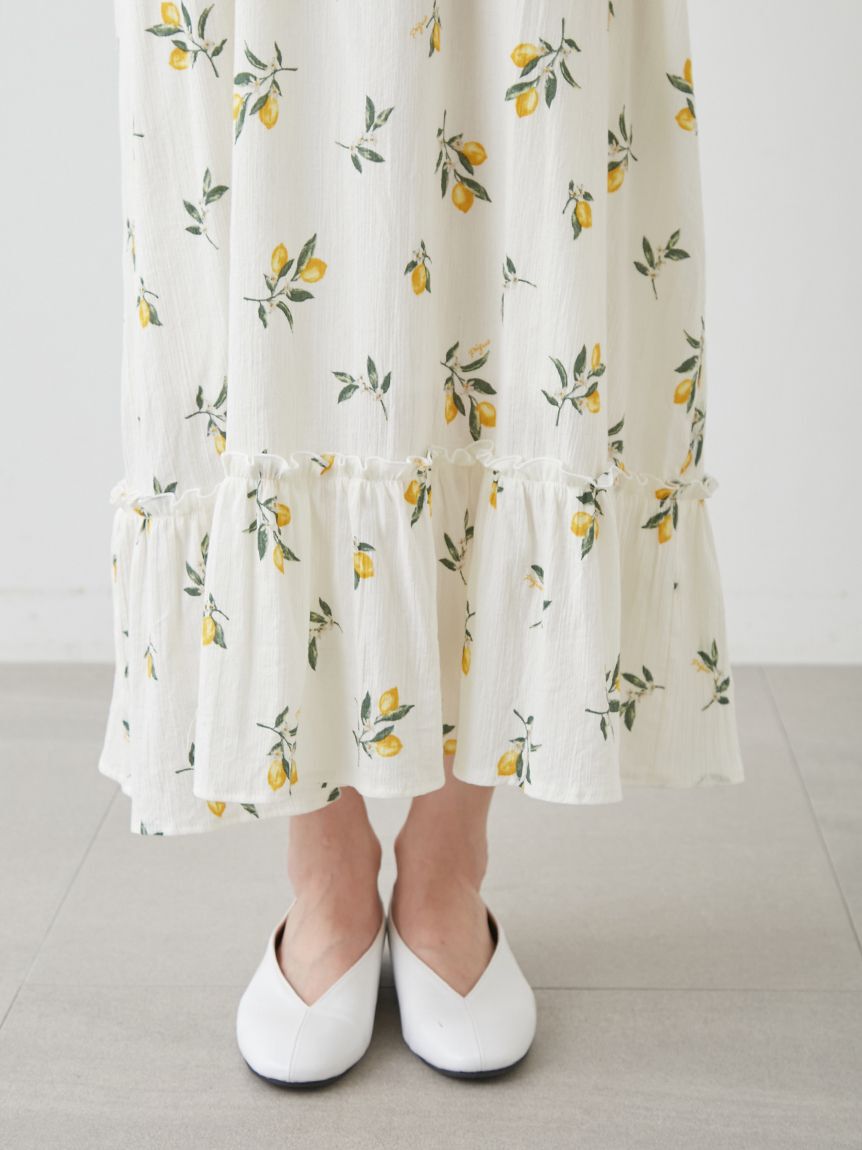 gelato pique「フルーツ小花柄カップイン２wayワンピース」|ルームウェア|