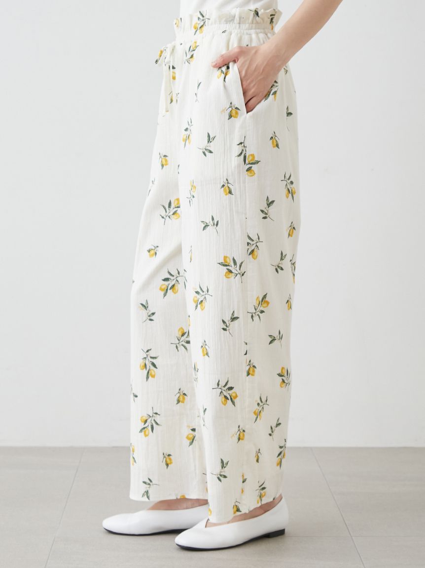 gelato pique「フルーツ小花柄ロングパンツ」|ルームウェア|
