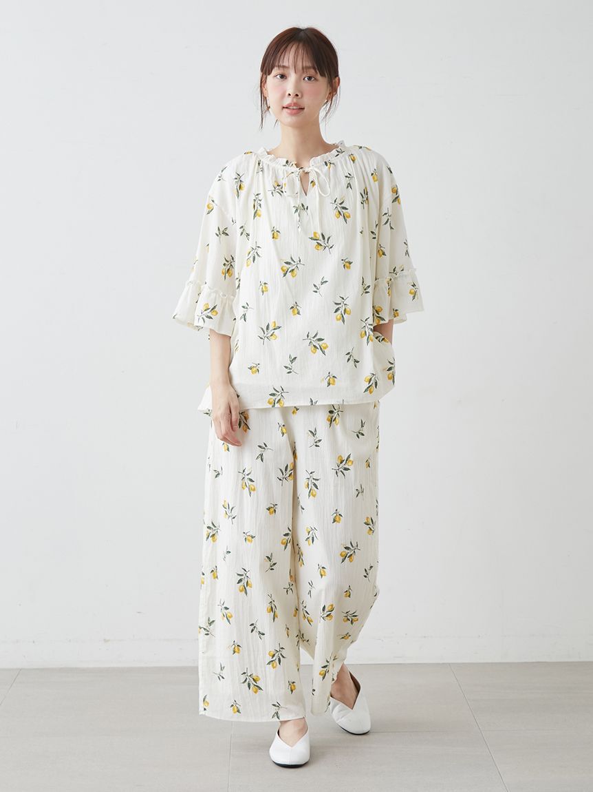 gelato pique「フルーツ小花柄ロングパンツ」|ルームウェア|
