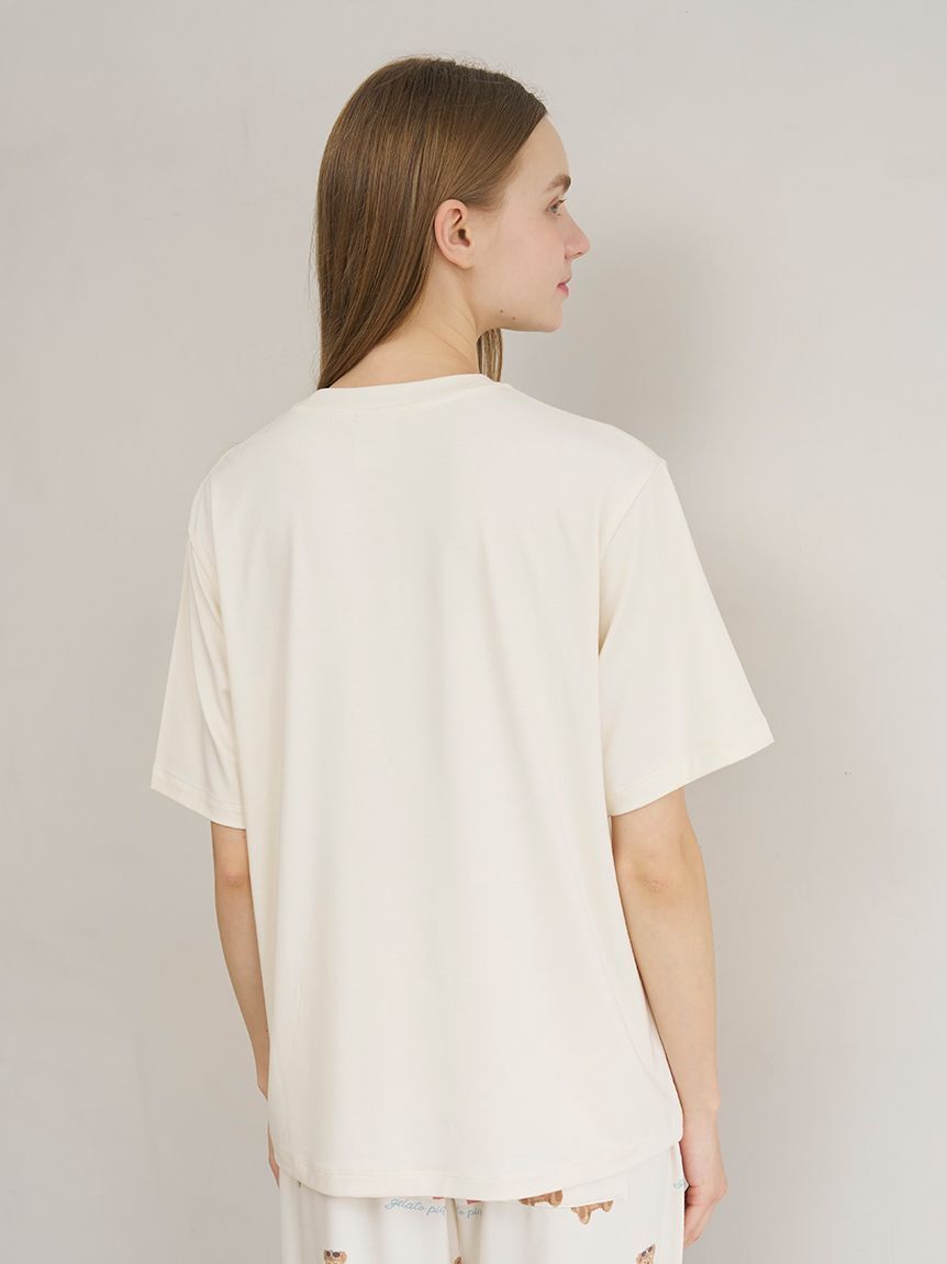 gelato pique「【ONLINE限定】【接触冷感】サマーベア柄ワンポイントTシャツ&ロングパンツセット」|ルームウェア|