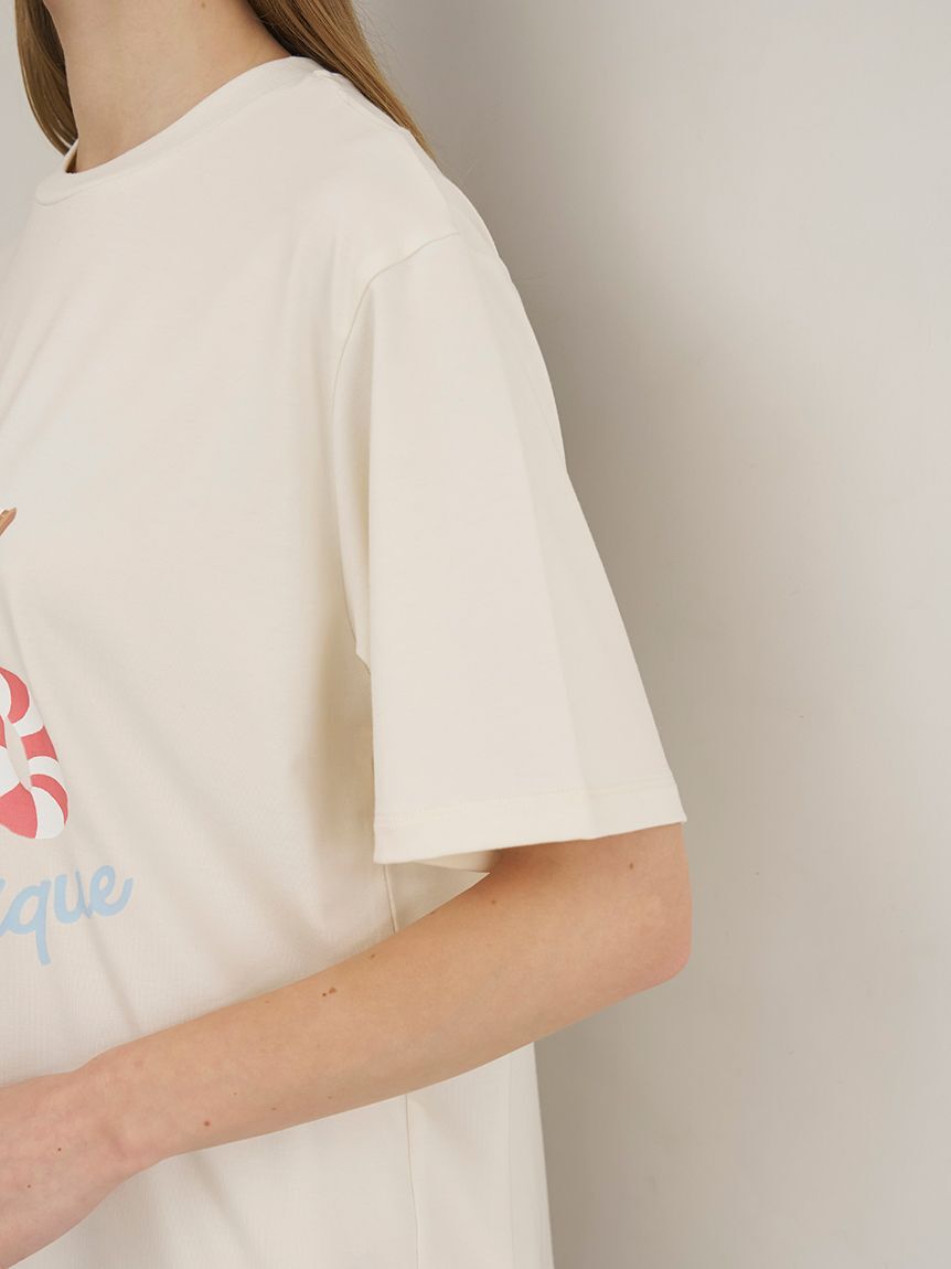 gelato pique「【ONLINE限定】【接触冷感】サマーベア柄ワンポイントTシャツ&ロングパンツセット」|ルームウェア|