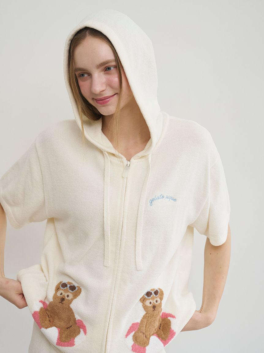 gelato pique「サマーベアジャガード半袖パーカ」|ルームウェア|