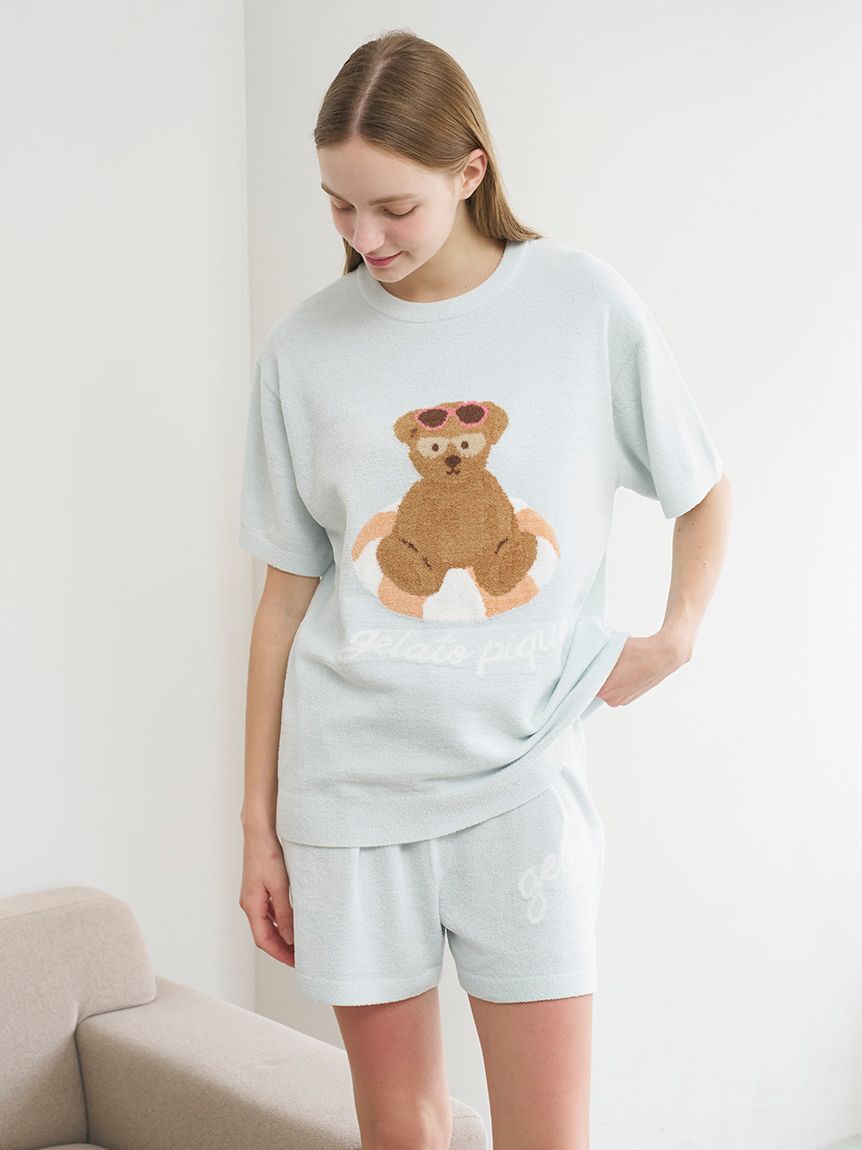 gelato pique「【ONLINE限定】サマーベアジャガードプルオーバー&ロゴジャガードショートパンツセット」|ルームウェア|