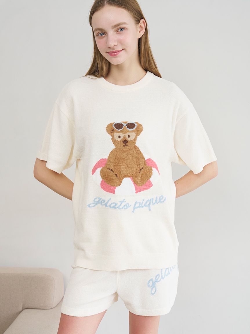 gelato pique「【ONLINE限定】サマーベアジャガードプルオーバー&ロゴジャガードショートパンツセット」|ルームウェア|