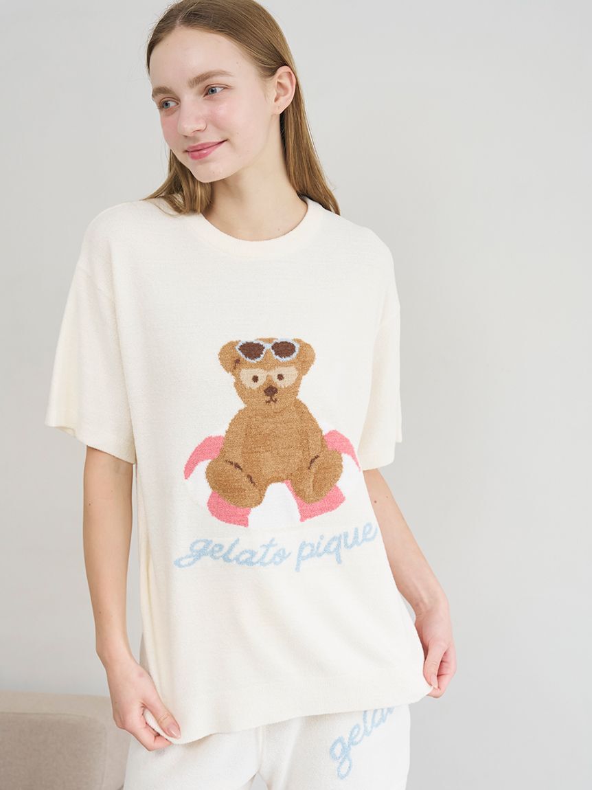 gelato pique「【ONLINE限定】サマーベアジャガードプルオーバー&ロゴジャガードショートパンツセット」|ルームウェア|