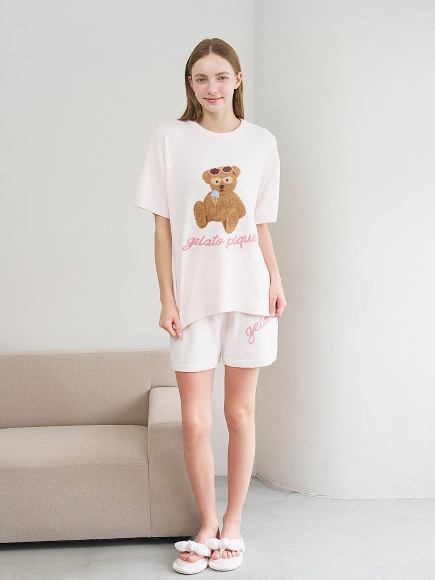 gelato pique「【ONLINE限定】サマーベアジャガードプルオーバー&ロゴジャガードショートパンツセット」|ルームウェア|