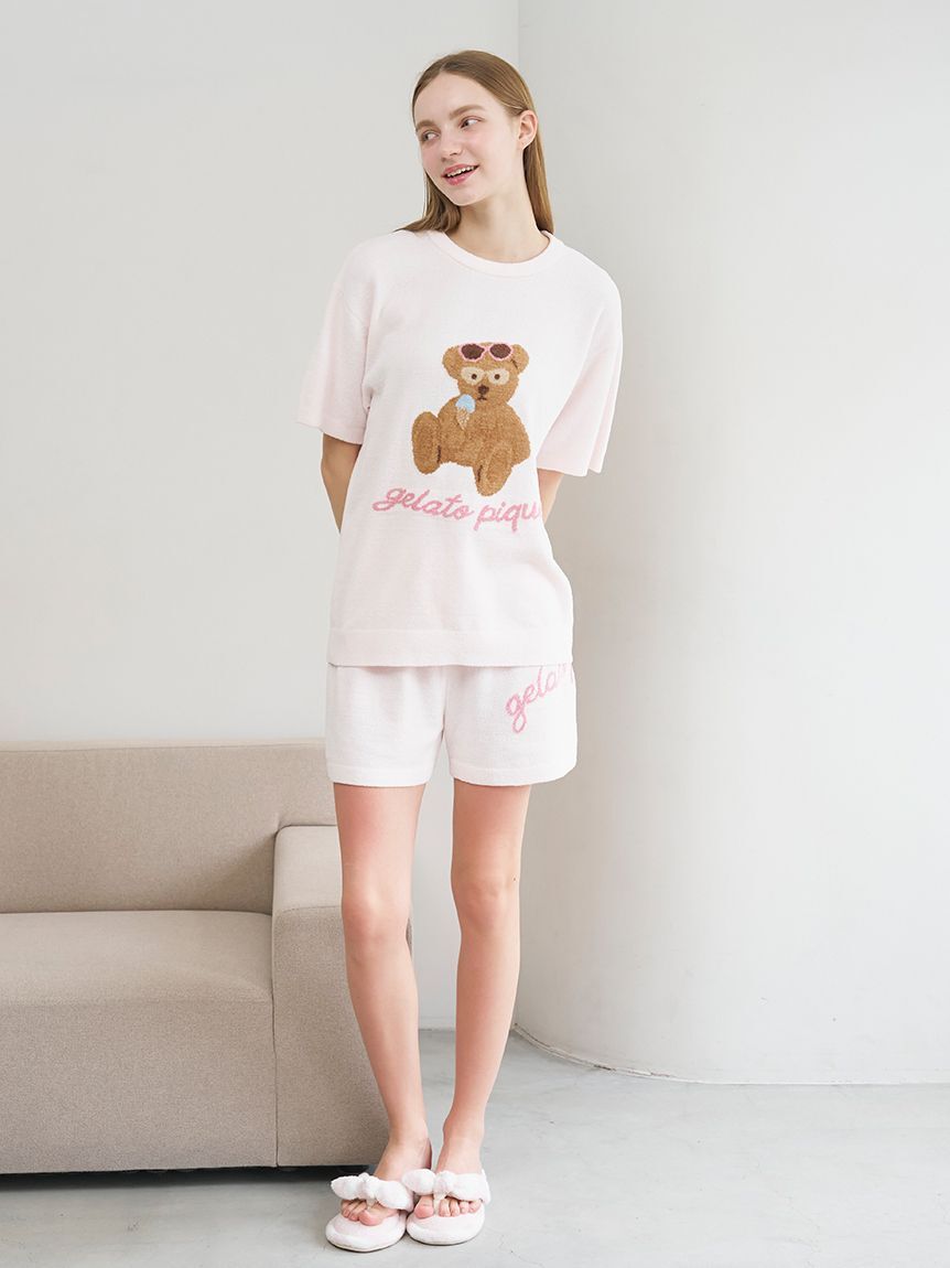 gelato pique「【ONLINE限定】サマーベアジャガードプルオーバー&ロゴジャガードショートパンツセット」|ルームウェア|