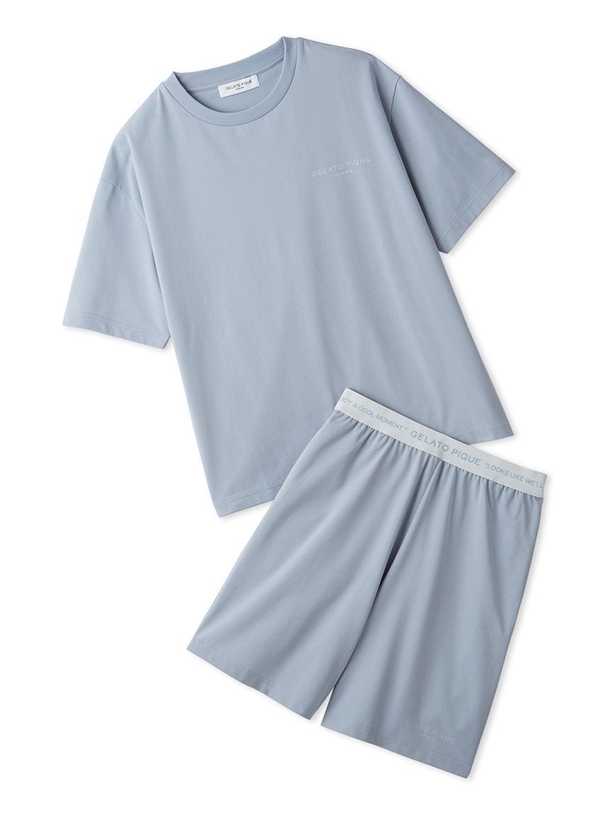 GELATO PIQUE HOMME「【HOMME】【接触冷感】GIZAコットンジャージーセットアップ」|ルームウェア|BLU