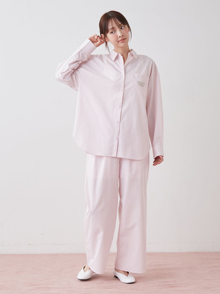 gelato pique「【UVカット】ストライプロングパンツ」|ルームウェア|