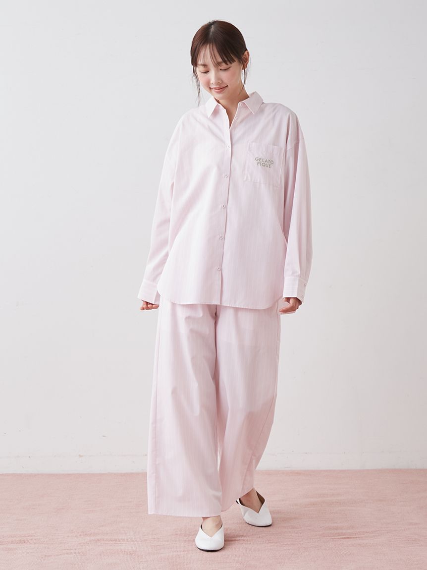 gelato pique「【UVカット】ストライプロングパンツ」|ルームウェア|