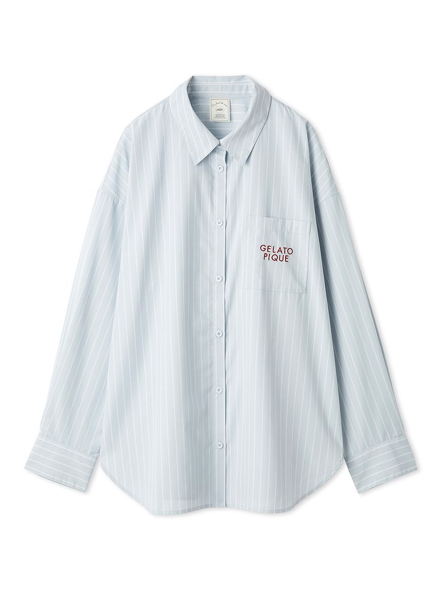 gelato pique「【UVカット】ストライプシャツ」|ルームウェア|BLU