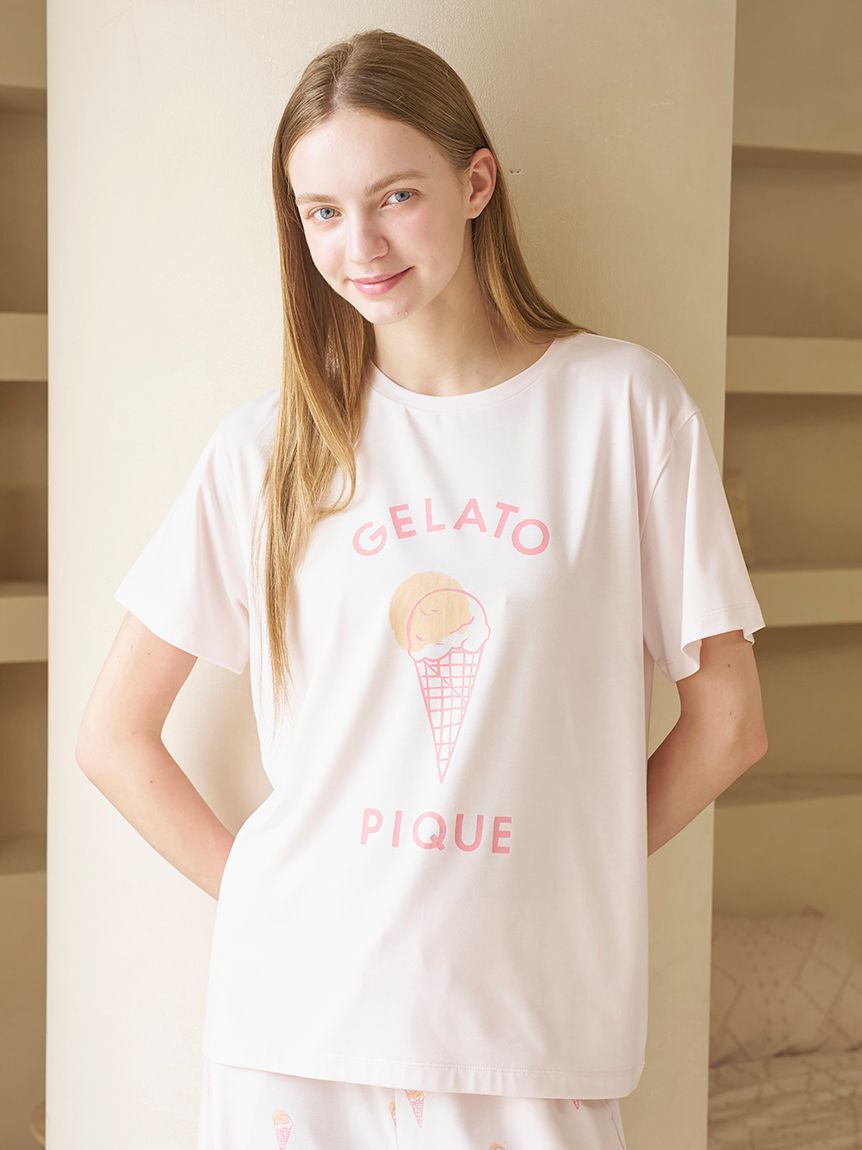 gelato pique「【ラッピング済み】【IFMC.】ワンポイントTシャツ&ロングパンツSET」|ルームウェア|