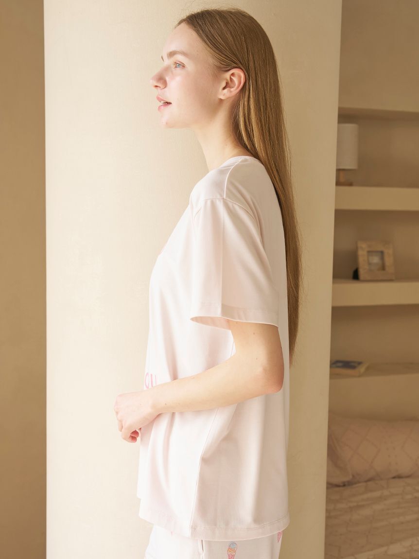 gelato pique「【ラッピング済み】【IFMC.】ワンポイントTシャツ&ロングパンツSET」|ルームウェア|