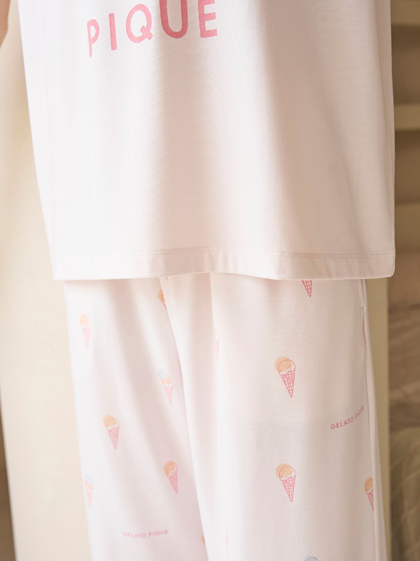 gelato pique「【ラッピング済み】【IFMC.】ワンポイントTシャツ&ロングパンツSET」|ルームウェア|