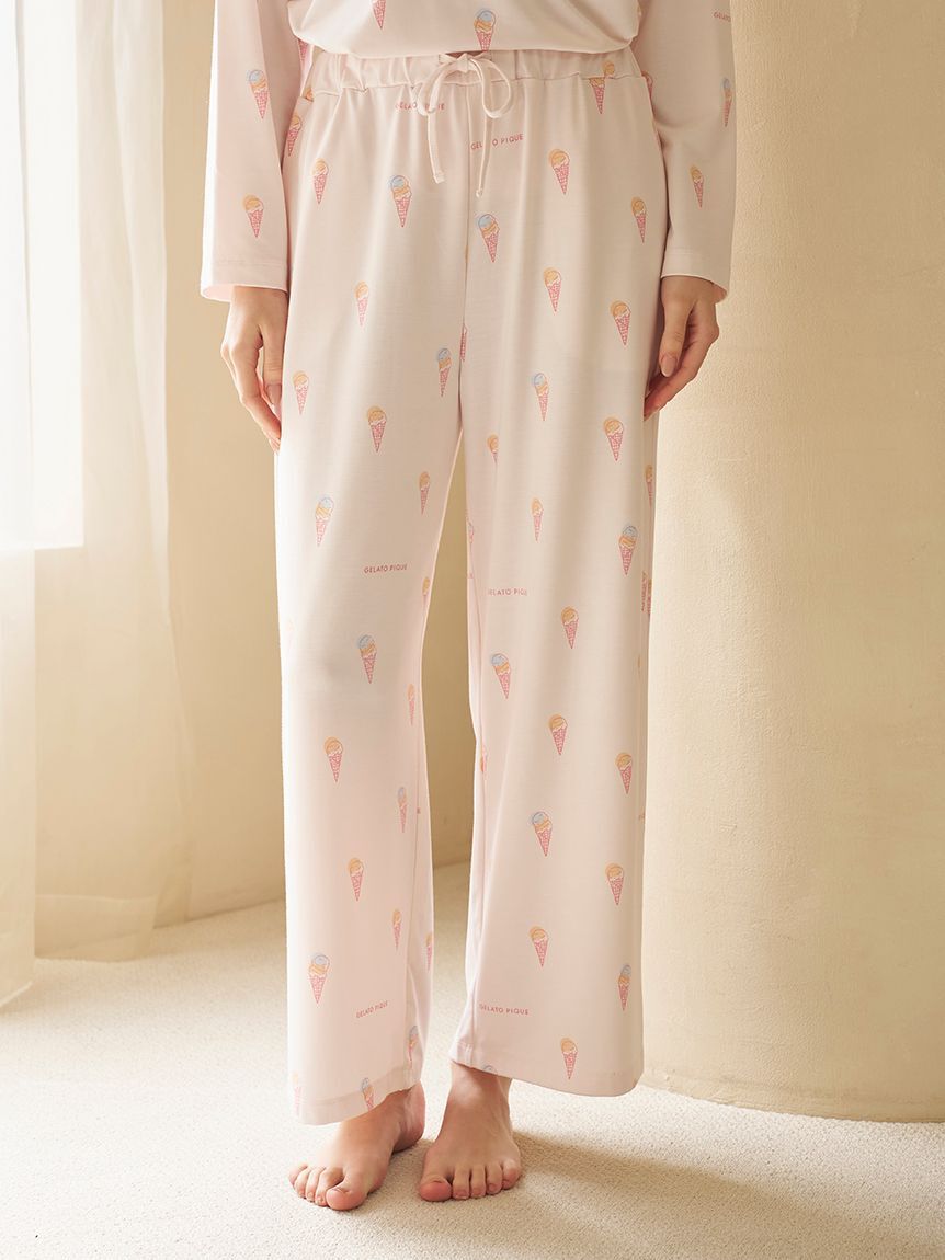 gelato pique「【ラッピング済み】【IFMC.】ワンポイントTシャツ&ロングパンツSET」|ルームウェア|