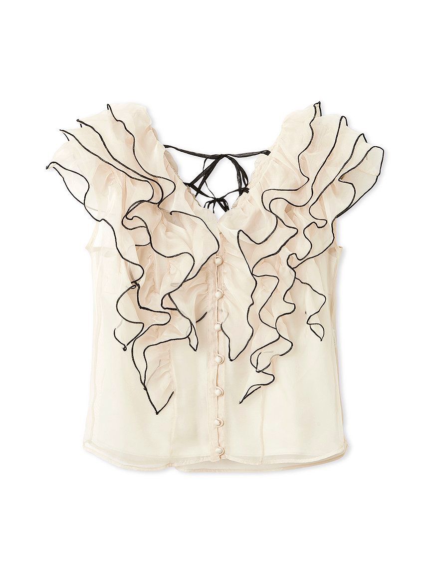 SNIDEL「【WEB限定カラーあり】ノースリフリルブラウス」|シャツ・ブラウス|