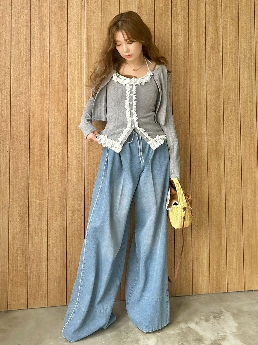 SNIDEL「バリエウエストレイヤードパンツ」|チノ|