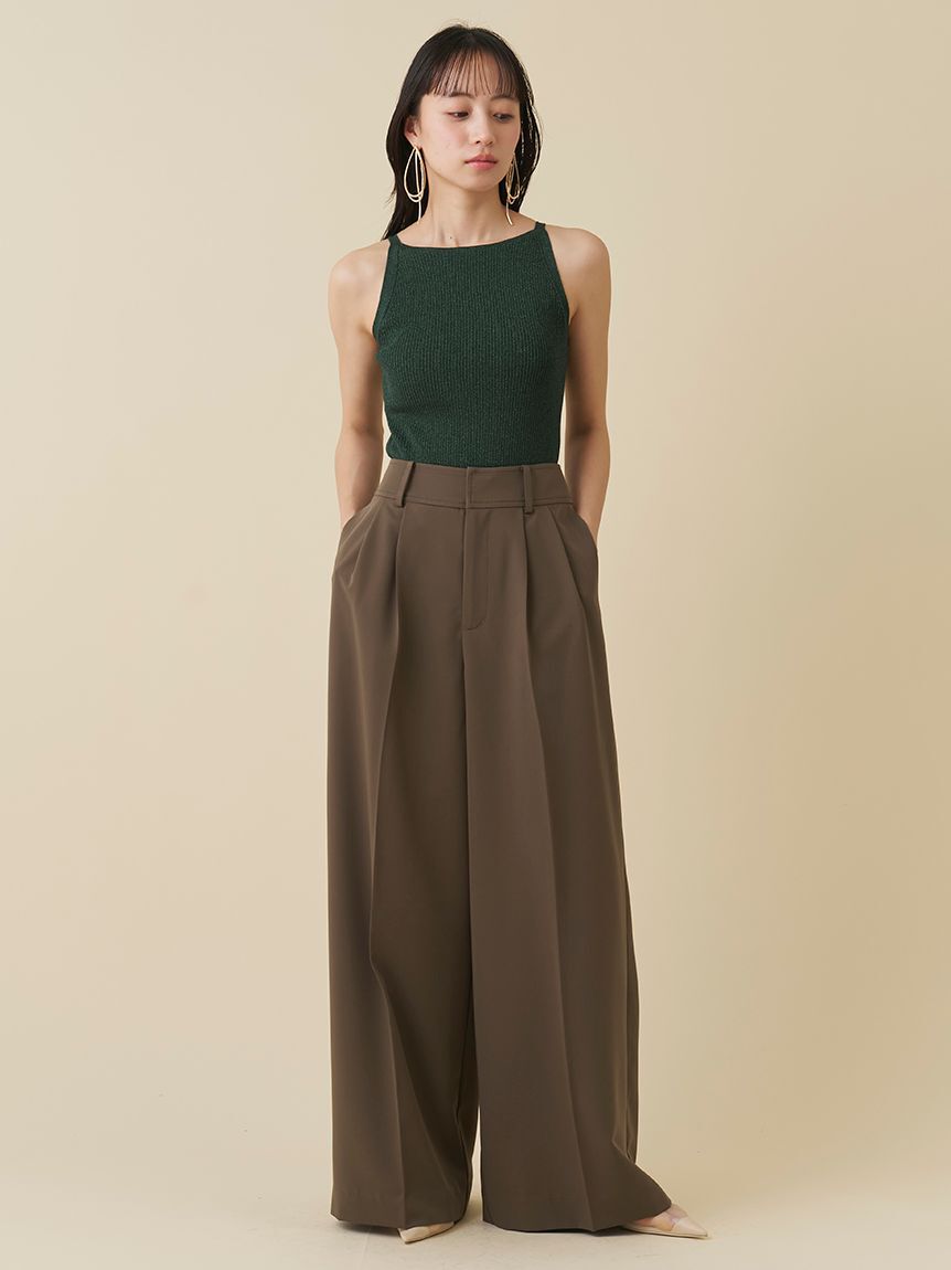 SNIDEL「シンプルタックパンツ」|チノ|