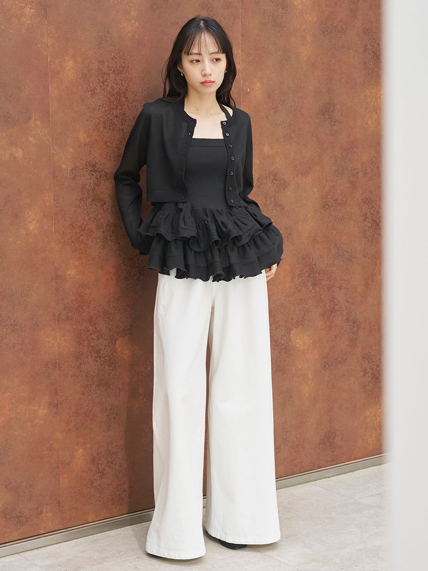 SNIDEL「【Kuroki denim】ハイライズワイドデニム」|デニム|