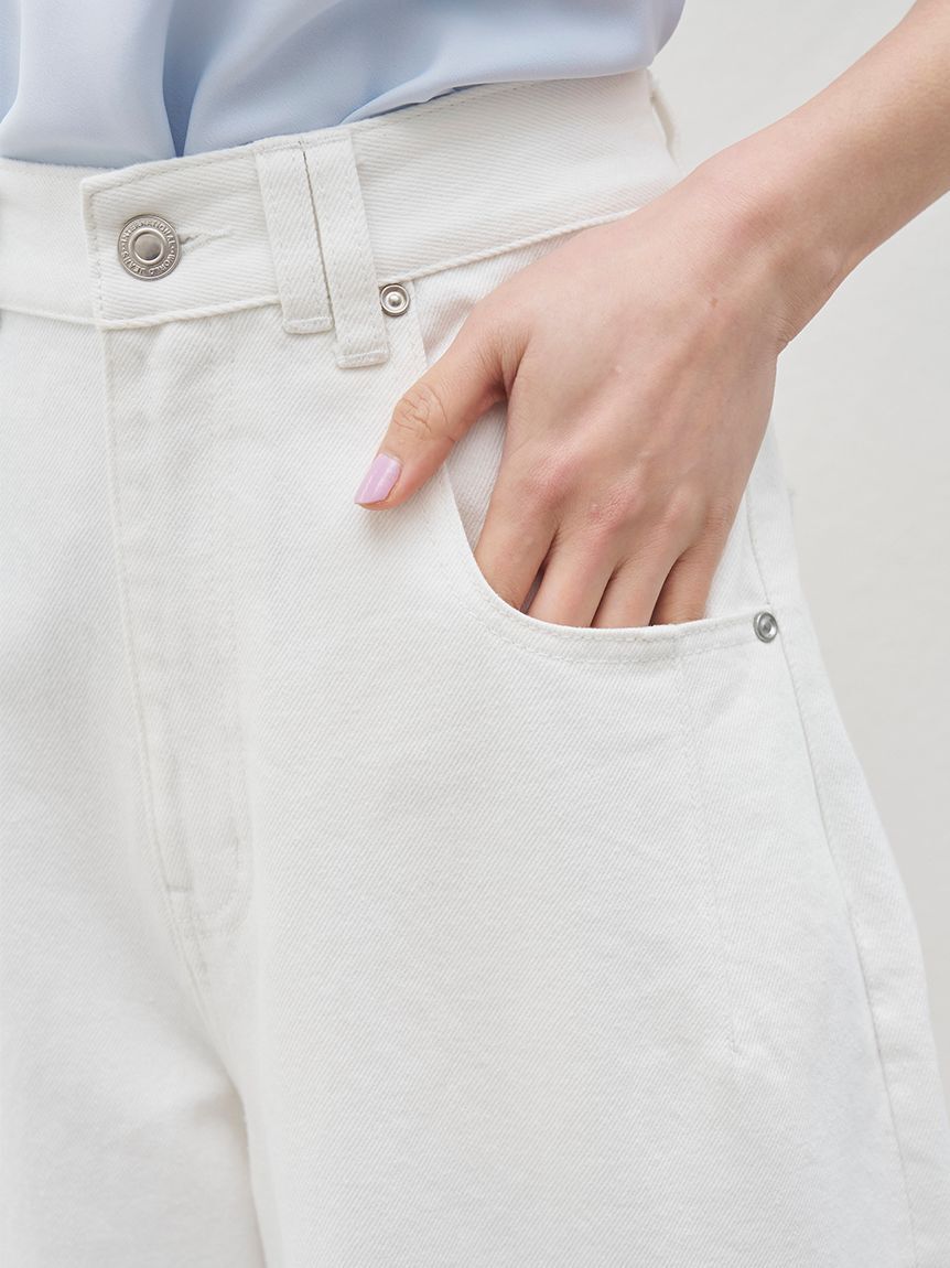 SNIDEL「【Kuroki denim】ハイライズワイドデニム」|デニム|