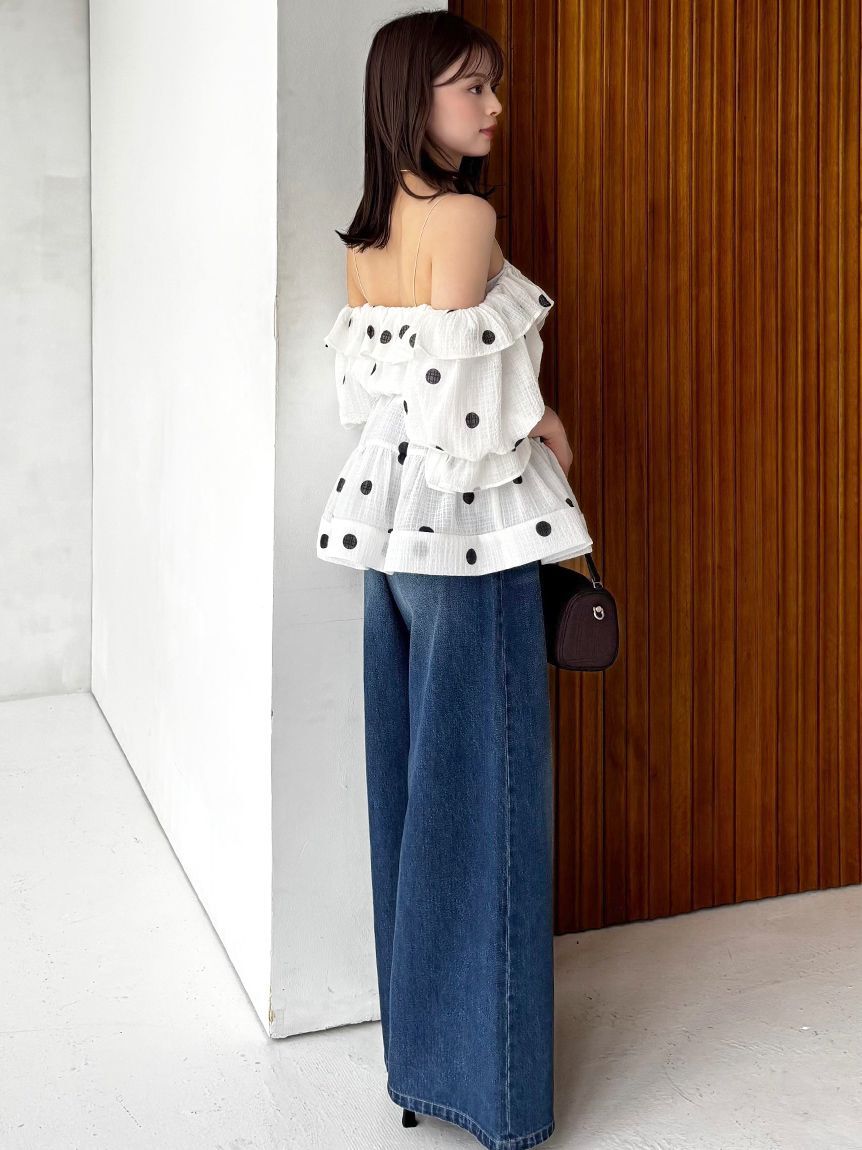 SNIDEL「【Kuroki denim】ハイライズワイドデニム」|デニム|