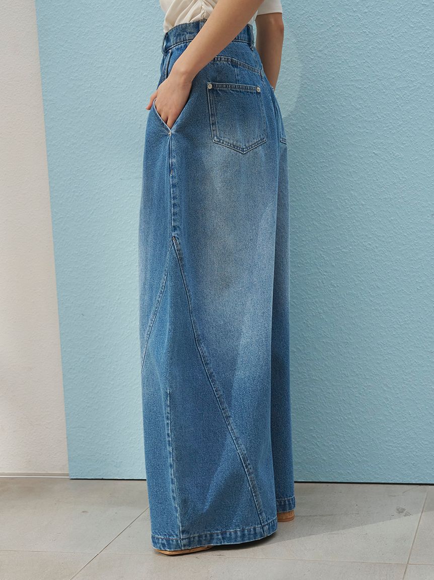 SNIDEL「カーブワイドデニム」|デニム|