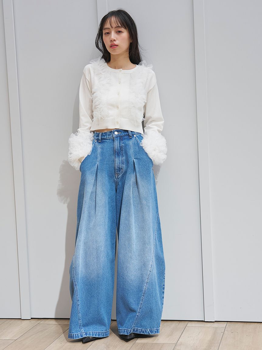 SNIDEL「カーブワイドデニム」|デニム|