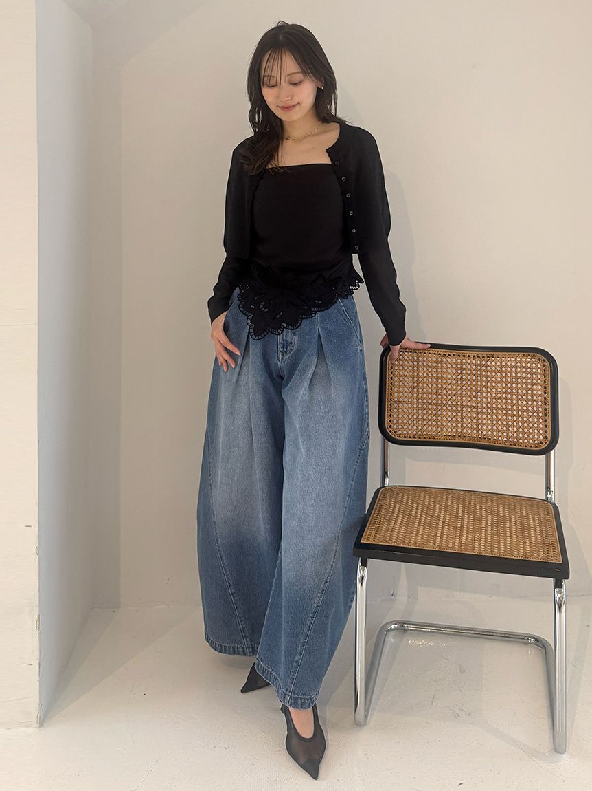 SNIDEL「カーブワイドデニム」|デニム|