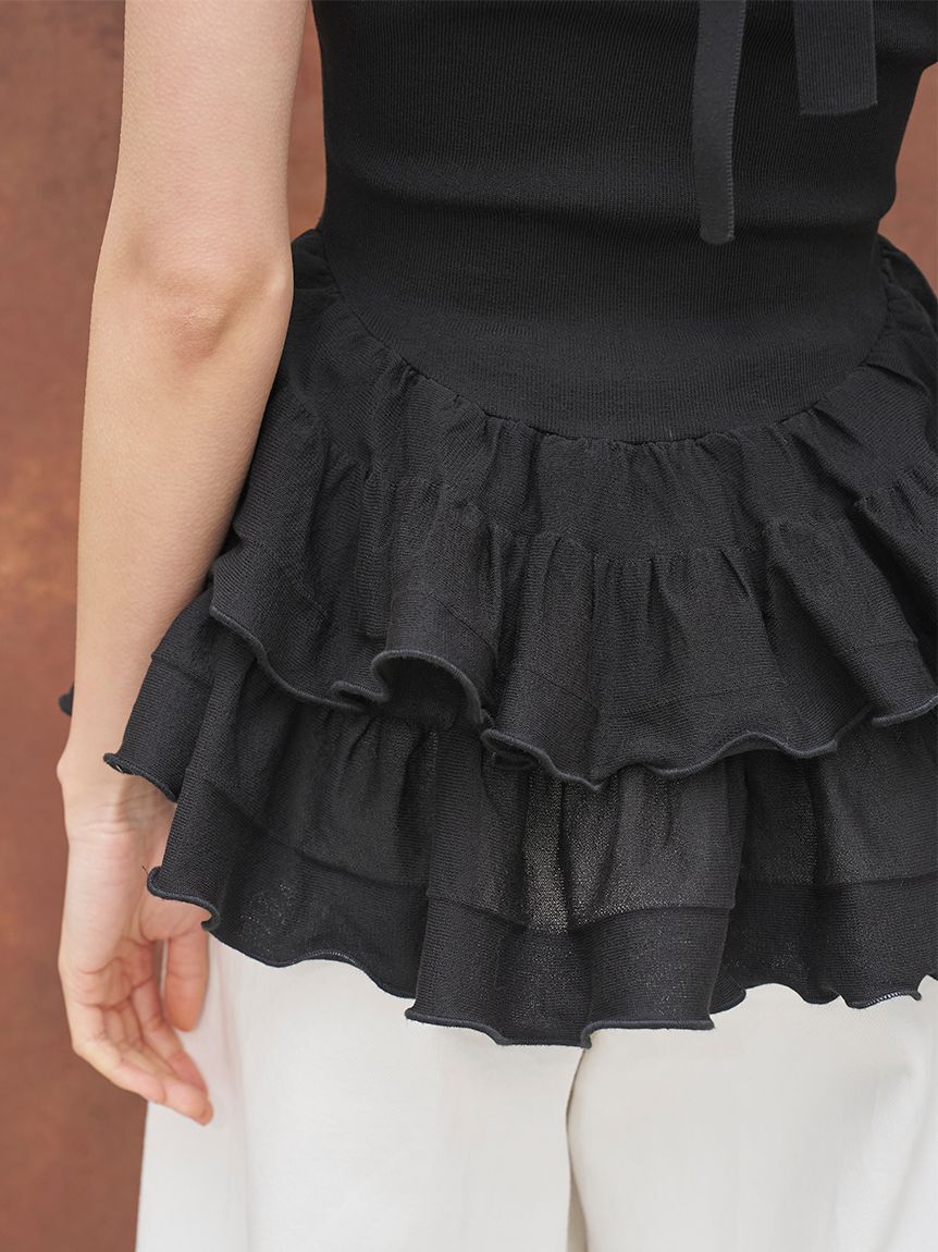 SNIDEL「ラッフルティアードベアニットプルオーバー」|ニット・セーター|