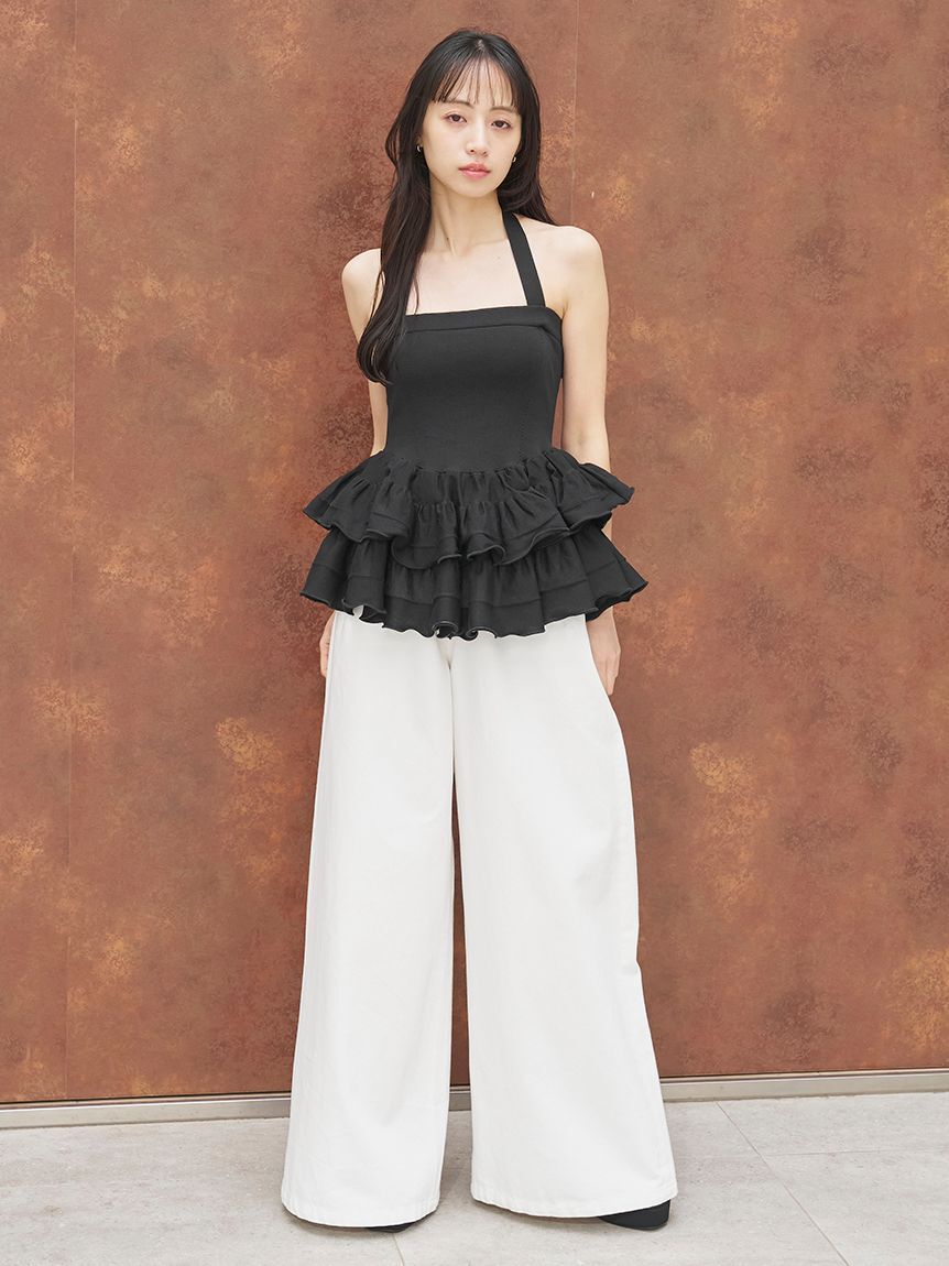 SNIDEL「ラッフルティアードベアニットプルオーバー」|ニット・セーター|