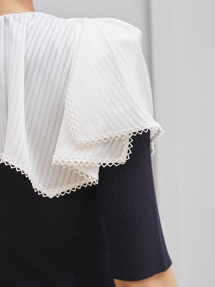 SNIDEL「カラーディティールドッキングニットプルオーバー」|ニット・セーター|