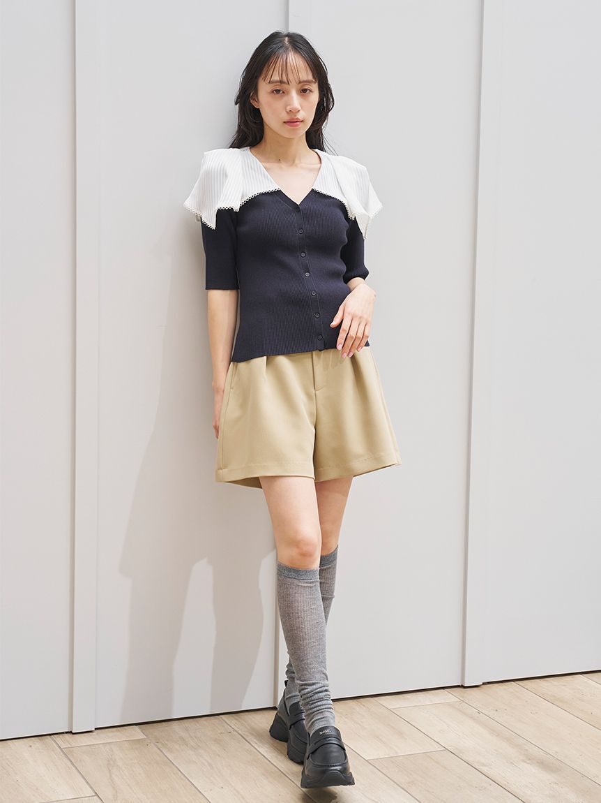 SNIDEL「カラーディティールドッキングニットプルオーバー」|ニット・セーター|