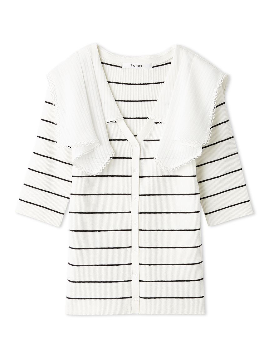 SNIDEL「カラーディティールドッキングニットプルオーバー」|ニット・セーター|